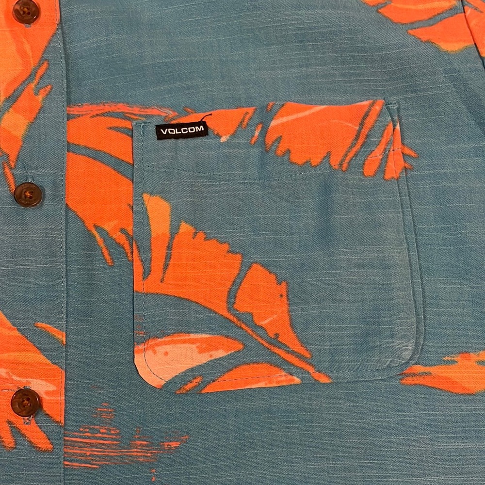 Like Volcom Stone Men’s Button Down, Sky Blue Wit… - image 3